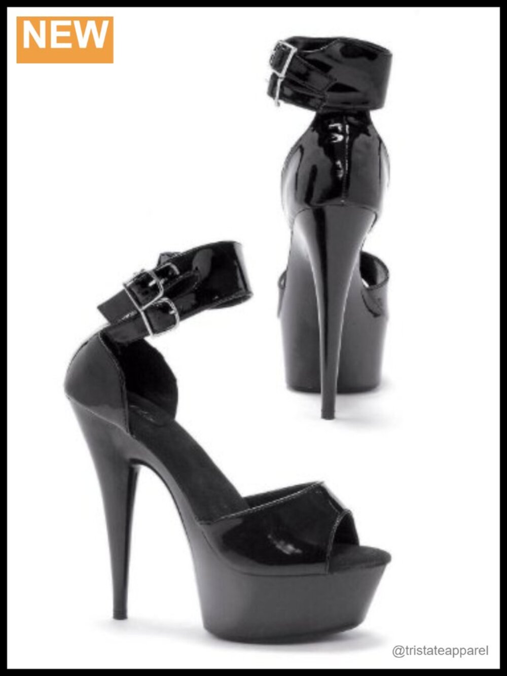 6 Inch Stiletto Heel Platform Sandal Faux Leather Ankle Strap Dressy Casual